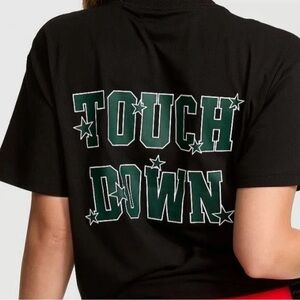 Victoria's Secret PINK Campus Cotton Tee Touchdown Football Gameday ~ Size M